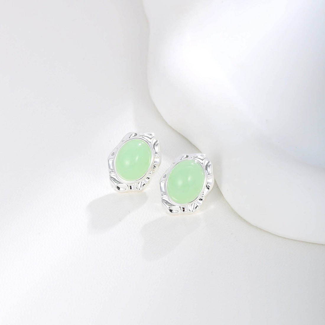 Pastel Green Stone Earrings