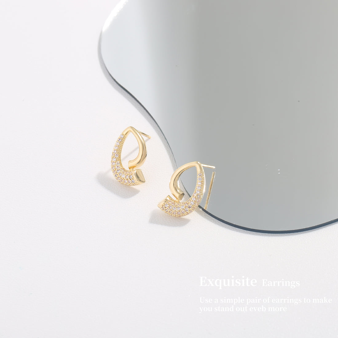 Woven Gold Huggie Hoops