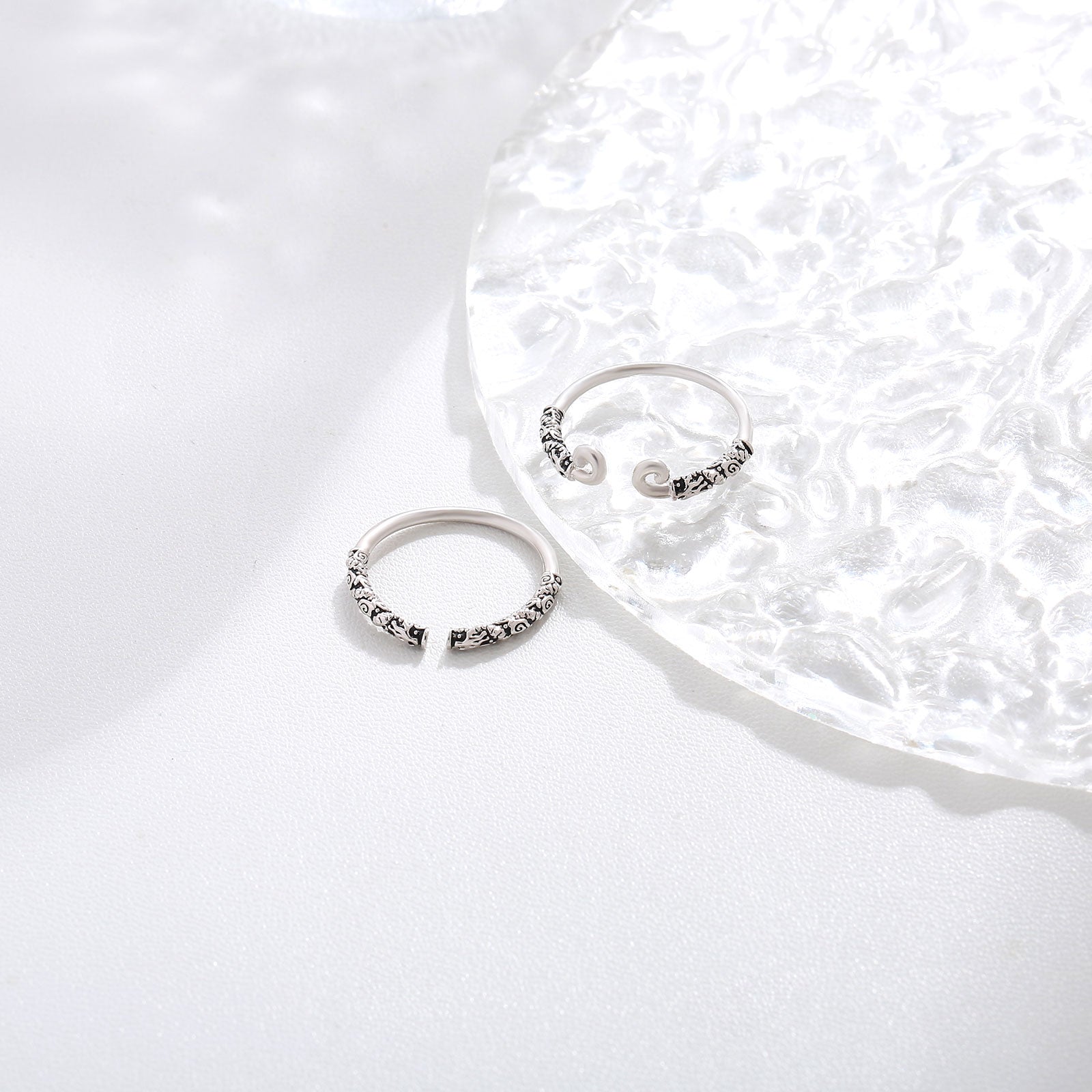 Line Pavé Silver Ring  17mm