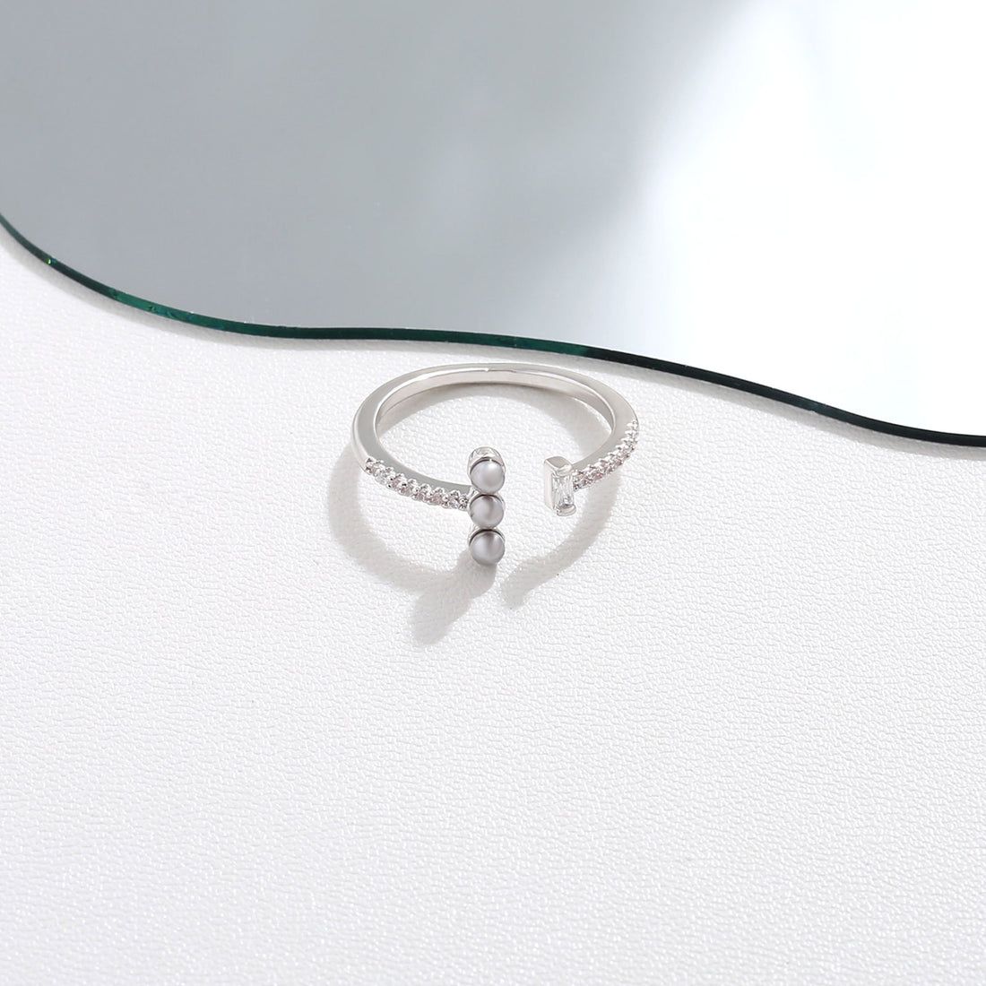 Crystal Wrap Silver Ring 17mm
