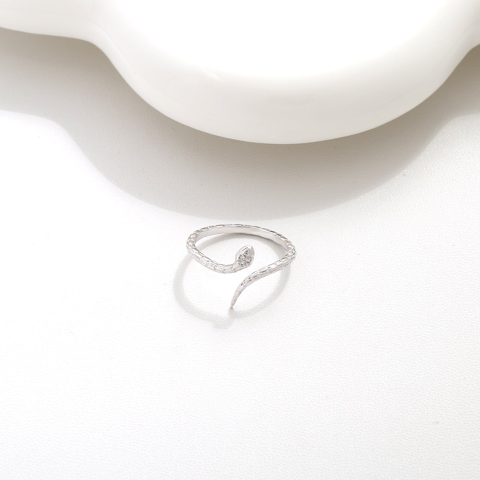Silver Split Snake Ring  17mm