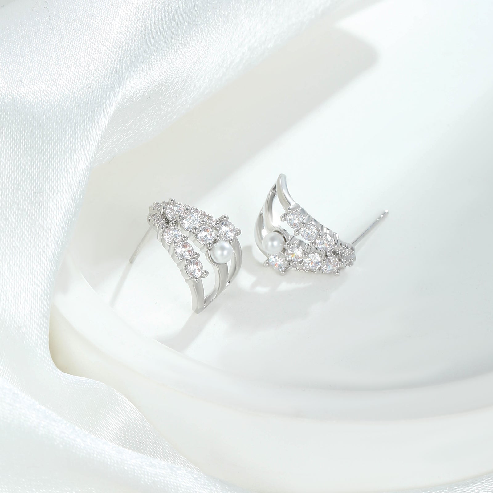 Crystal V-Twist Earrings