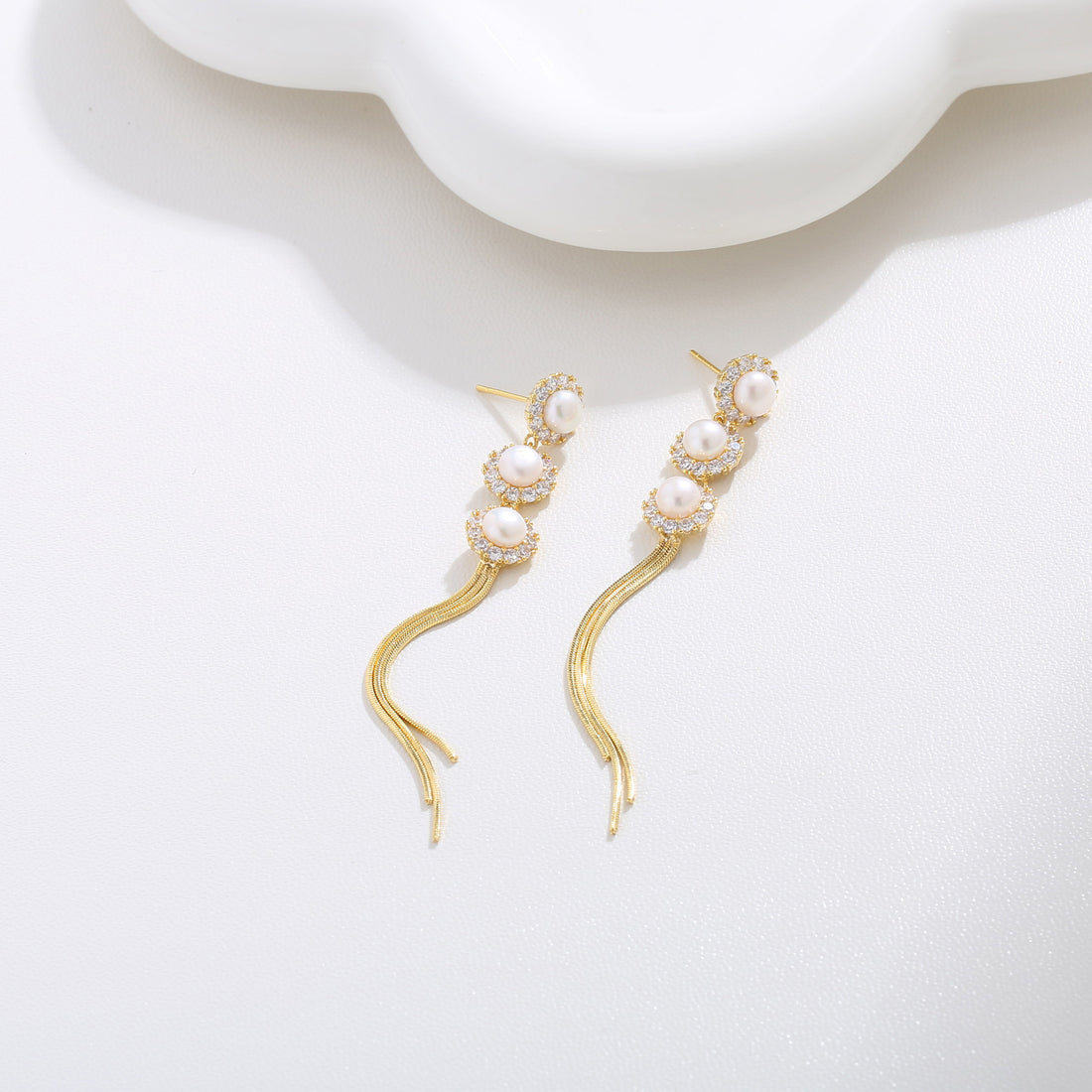 Pearl Cascade Statement Earrings