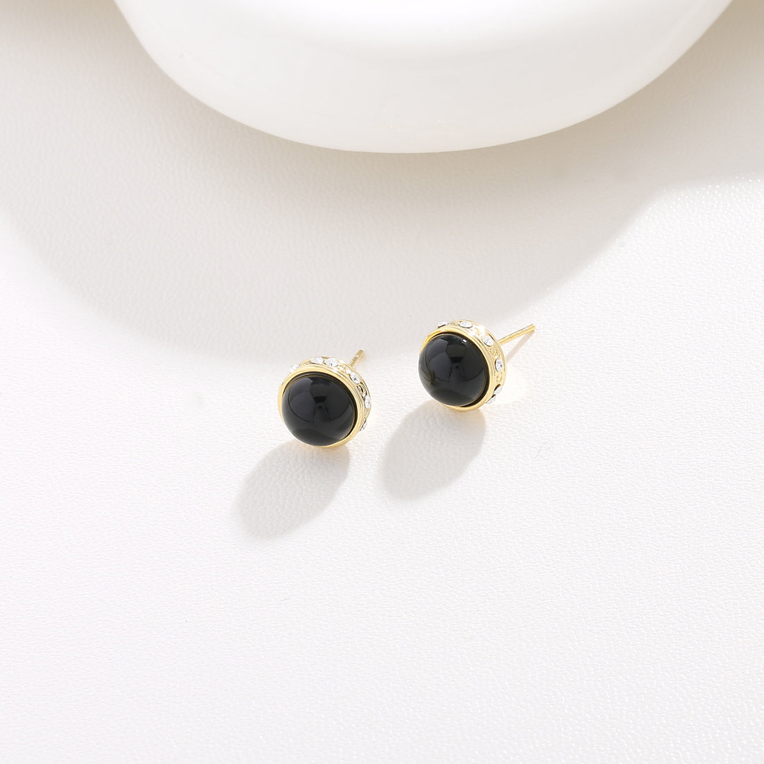 Chic Black Enamel Studs