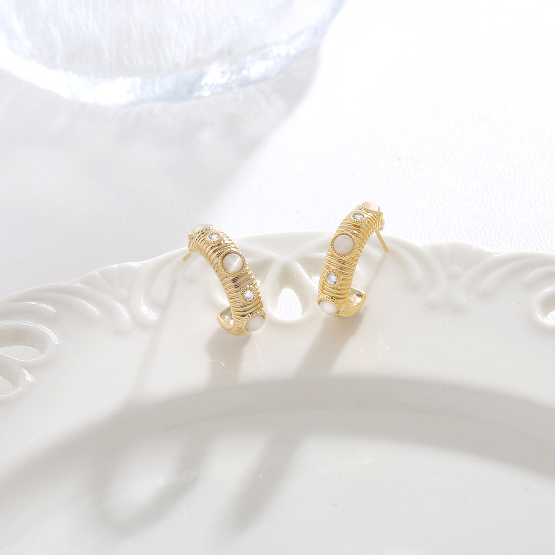 Golden Crescent Hoops