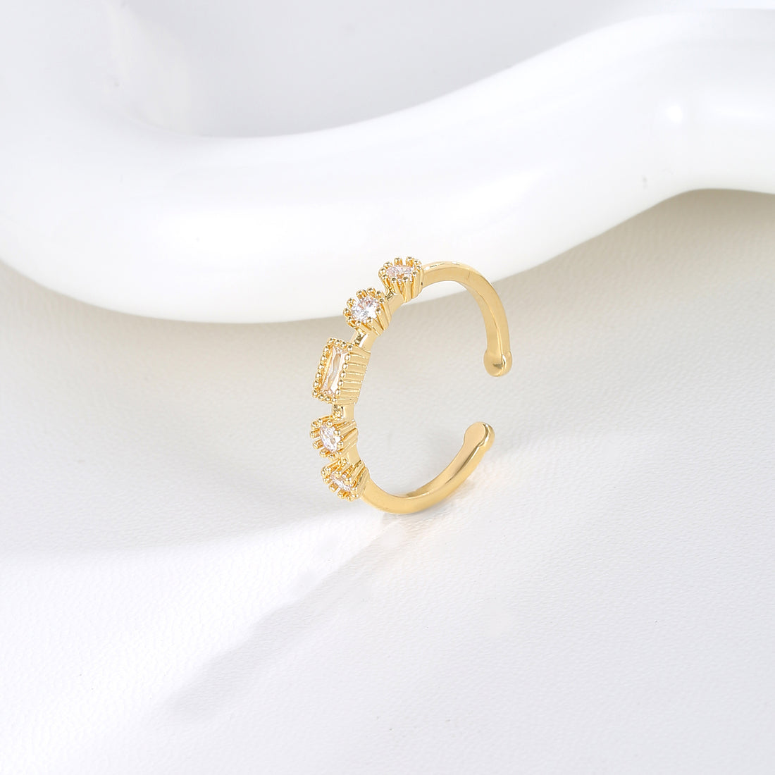 Golden Orbit Crystal Ring  17mm