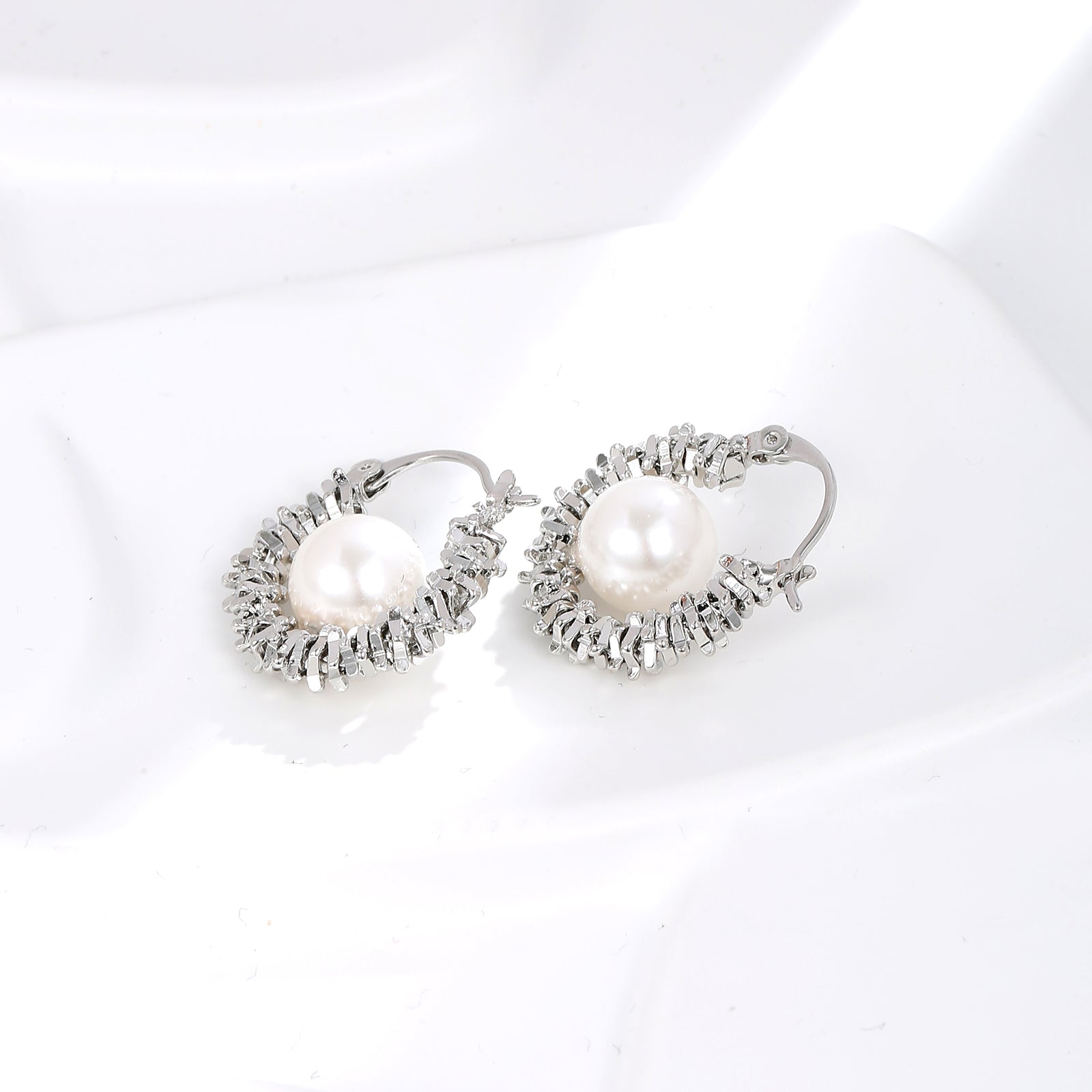 Twist Detail Silver Hoops