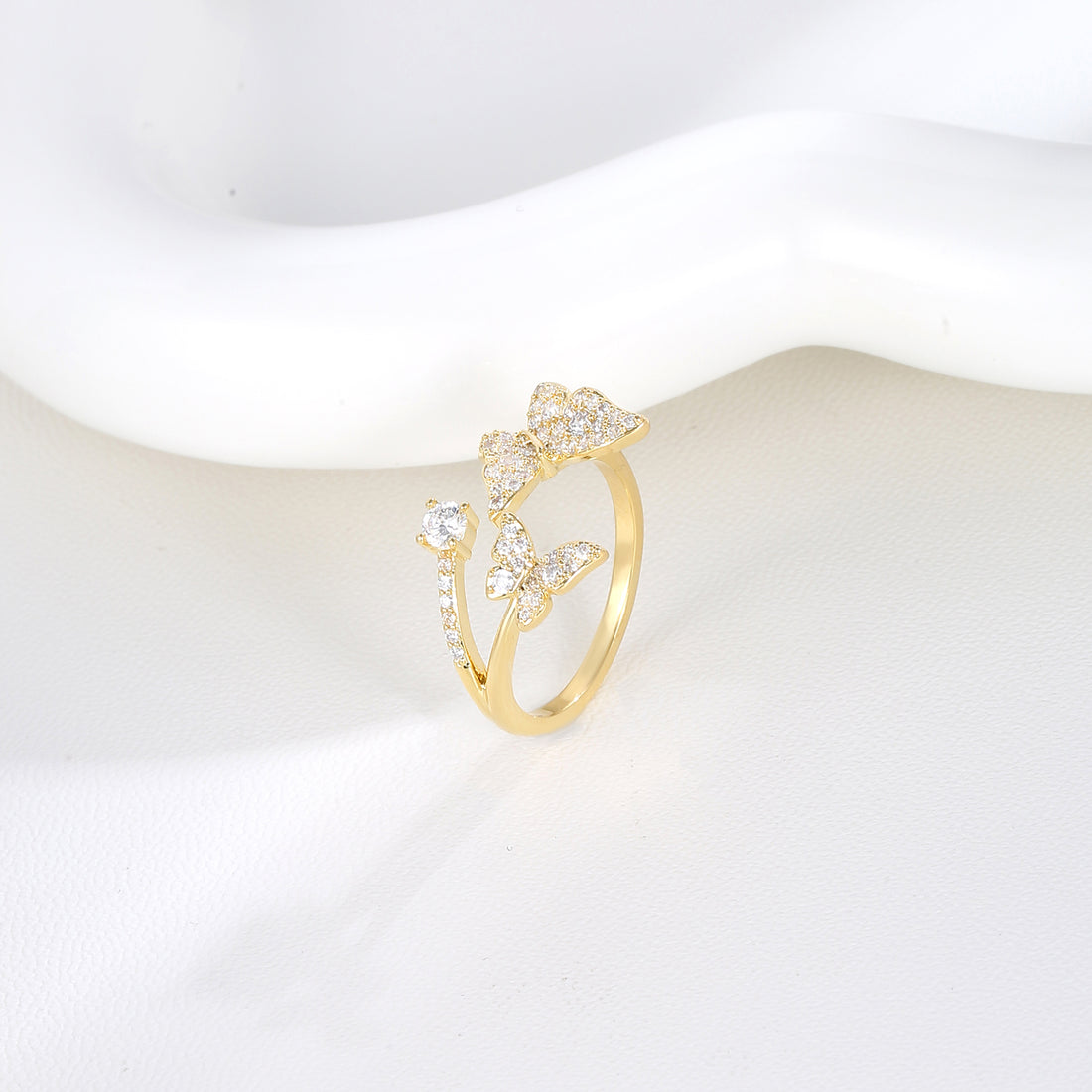 Open Heart Gold Ring  17mm