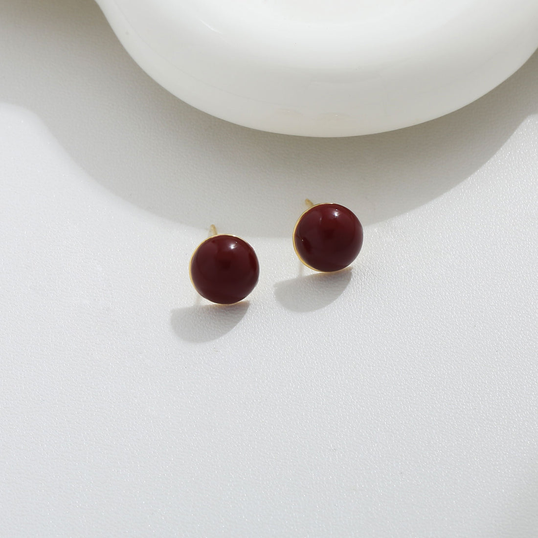 Burgundy Gem Studs
