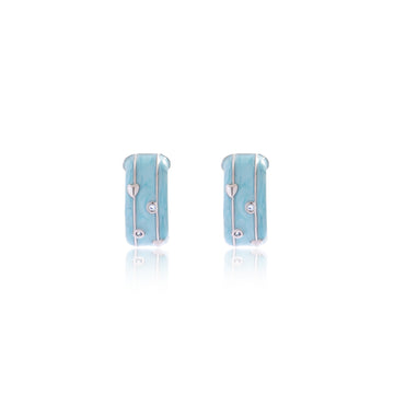 Blue Waterdrop Hoops