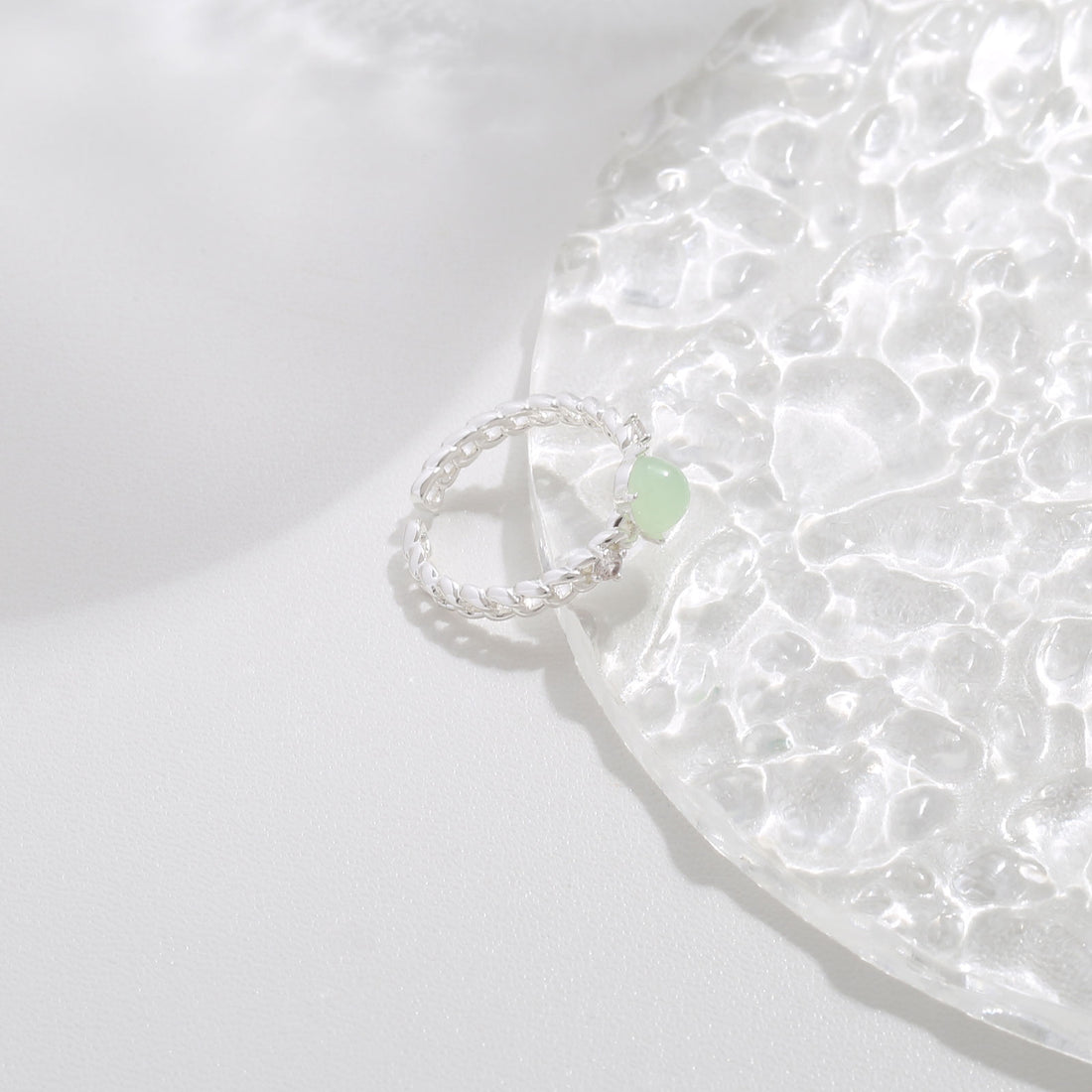 Mint Gem Beaded Ring  17mm