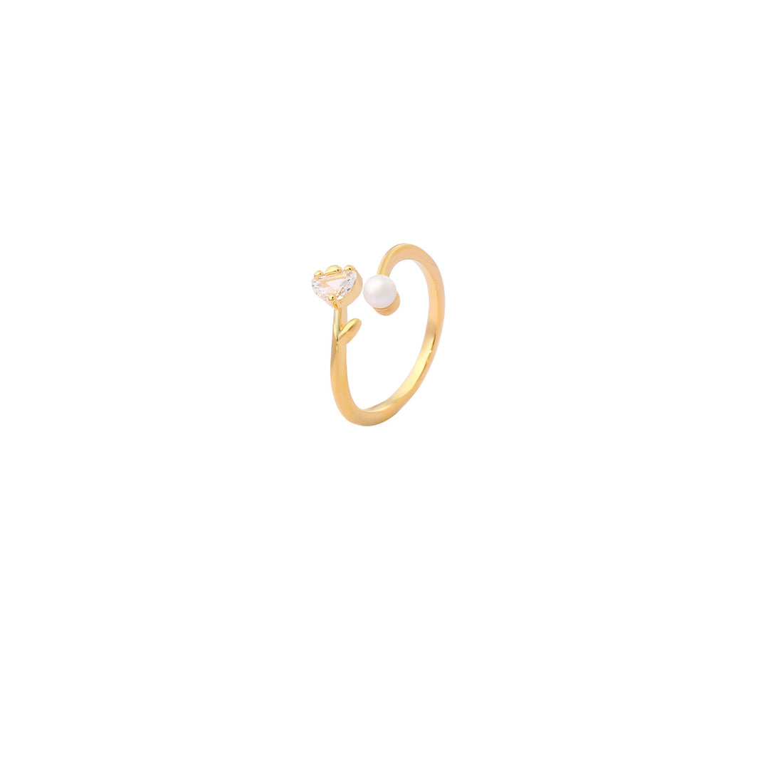 Golden Heart Drop Ring 17mm