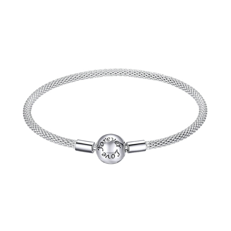 Silver bracelet with a YIZIV logo on a white background