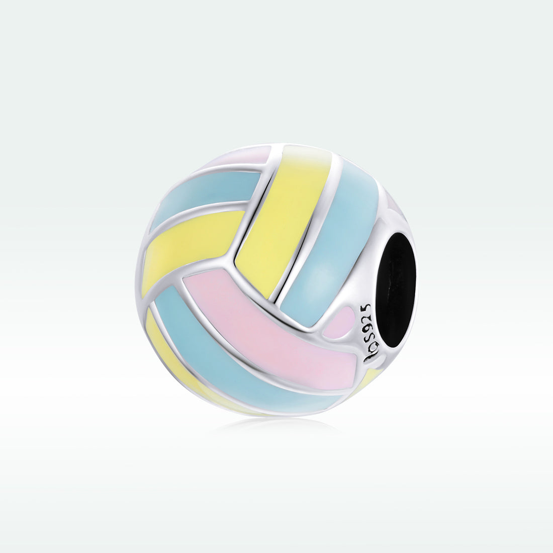 Colorful striped charm on a white background