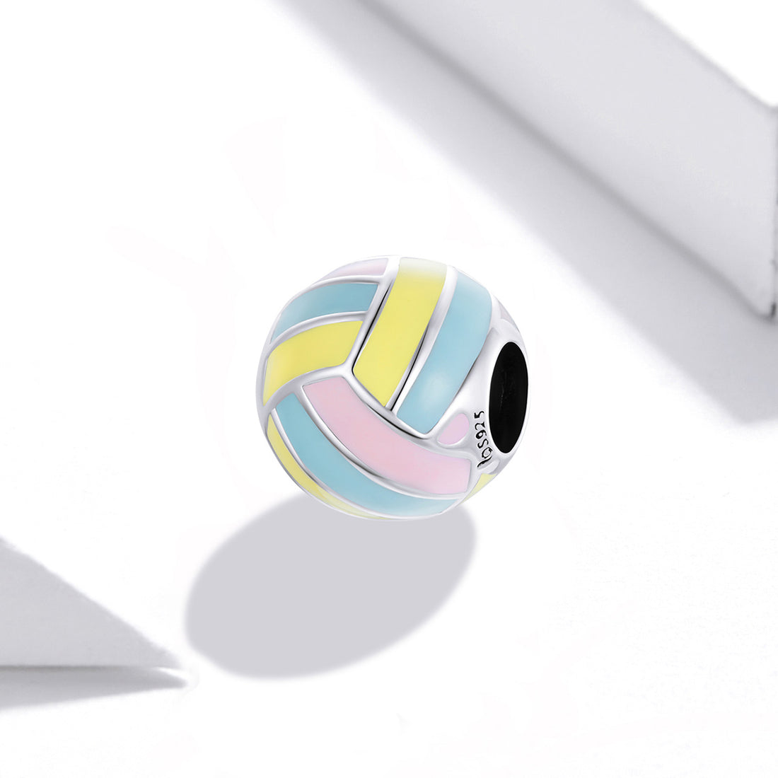 Colorful striped charm on a white background