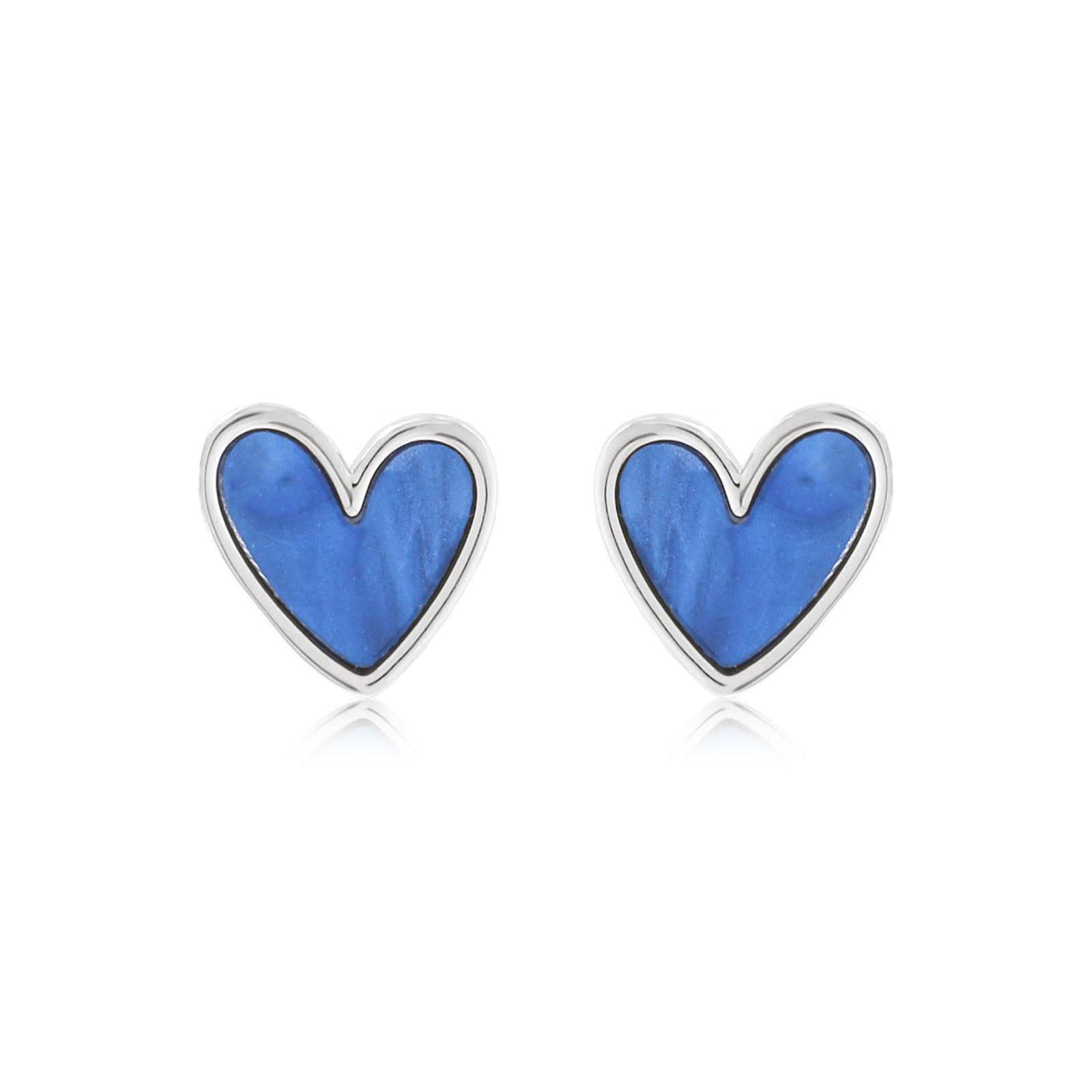 Blue Heart Studs