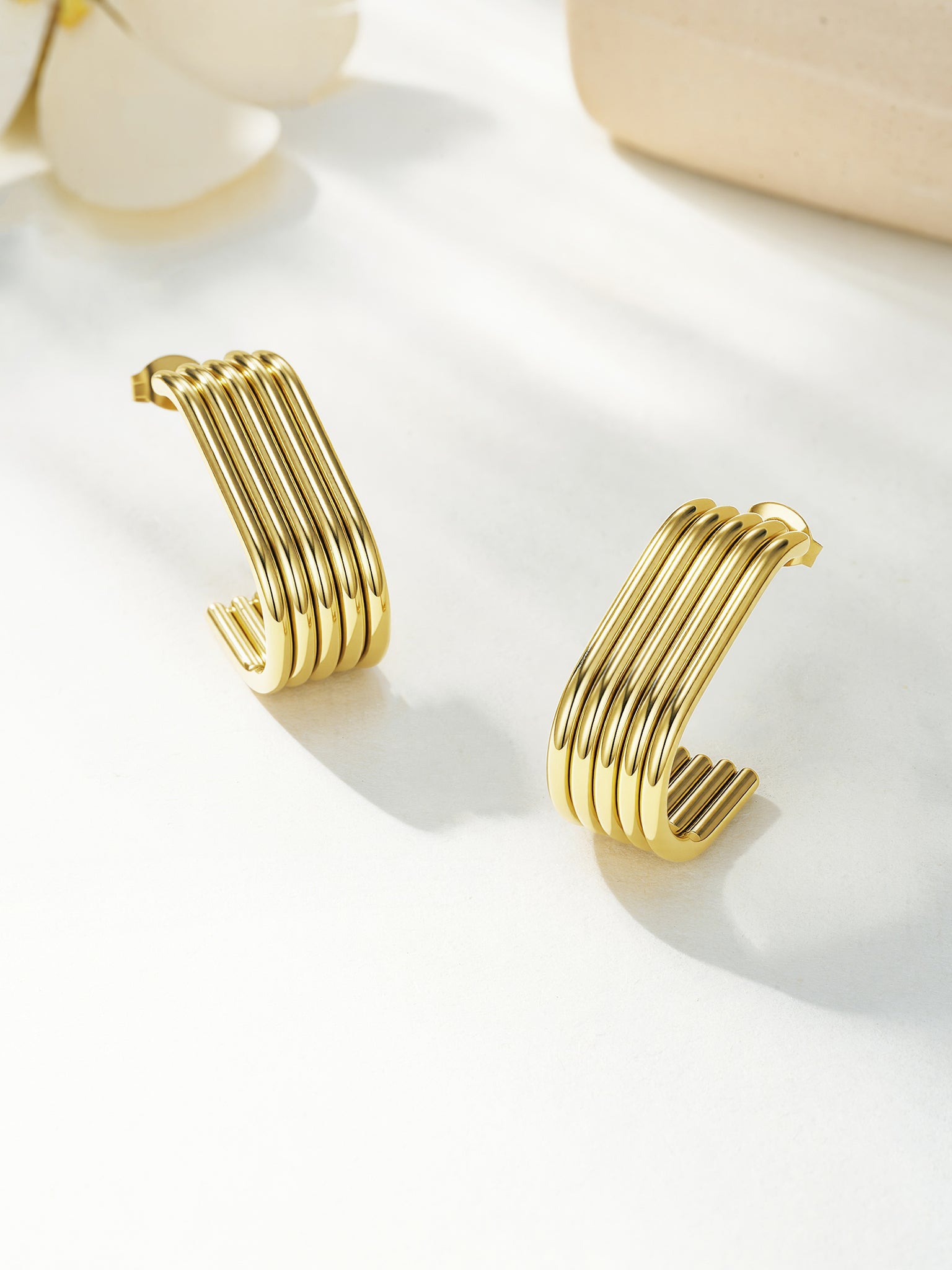 Sculptural Gold Wave Earrings