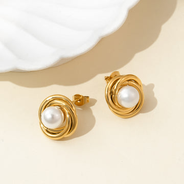 Classic Pearl Knot Studs