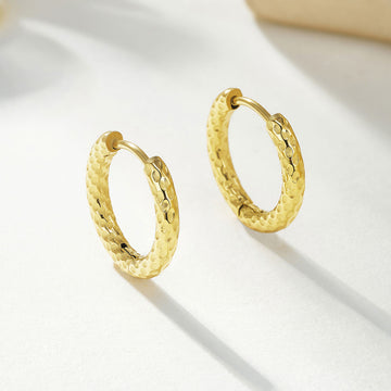 Textured Gold Hoop Earrings