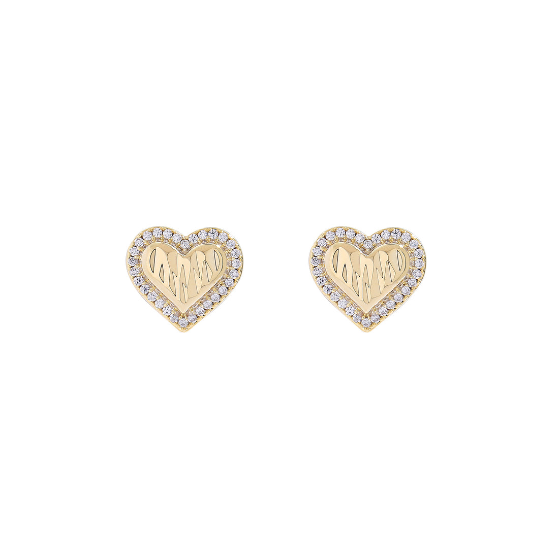 Engraved Heart Studs