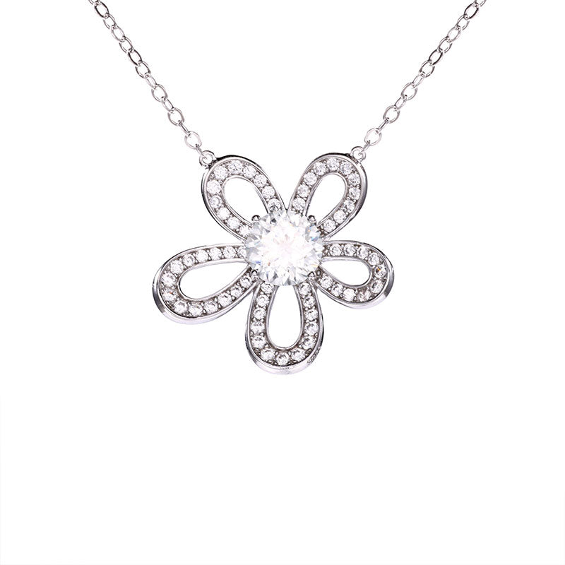 Crystal Petal Flower Necklace