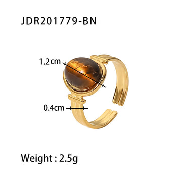 Slim Tiger Eye Gold Ring