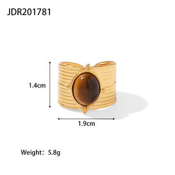 Wide Cuff Tiger Eye Ring