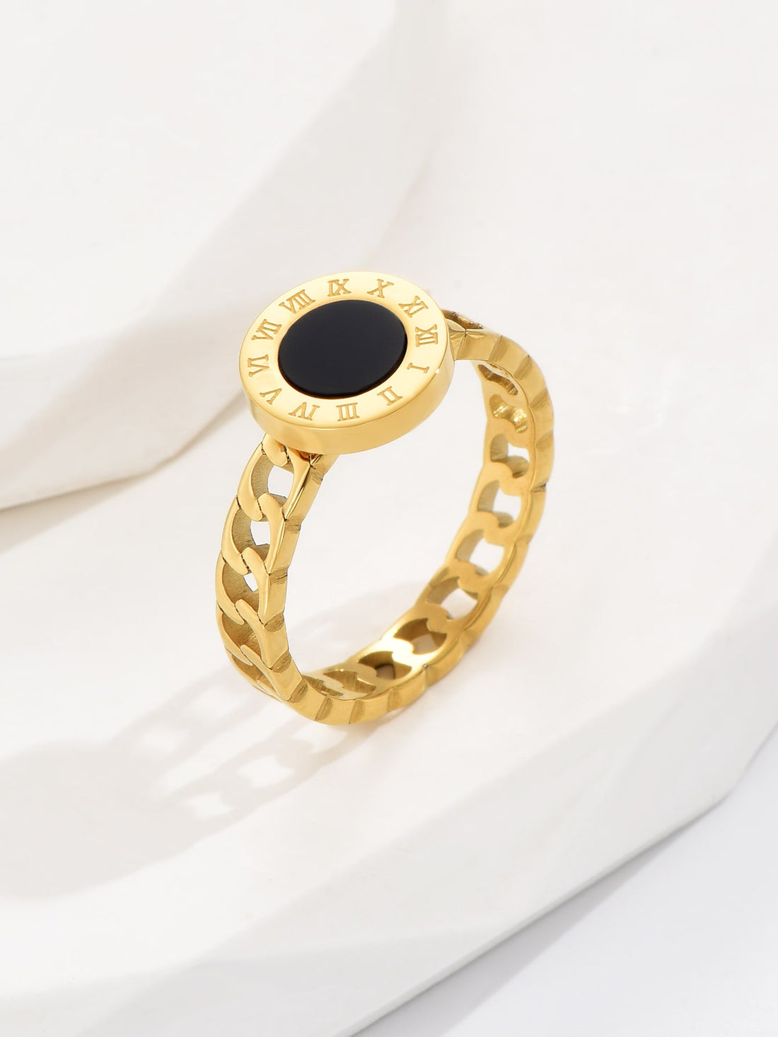 Roman Numeral Chain Link Ring