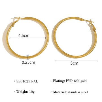 Oval Gold Hoop Earrings 4.5cm