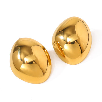Glossy Dome Button Earrings