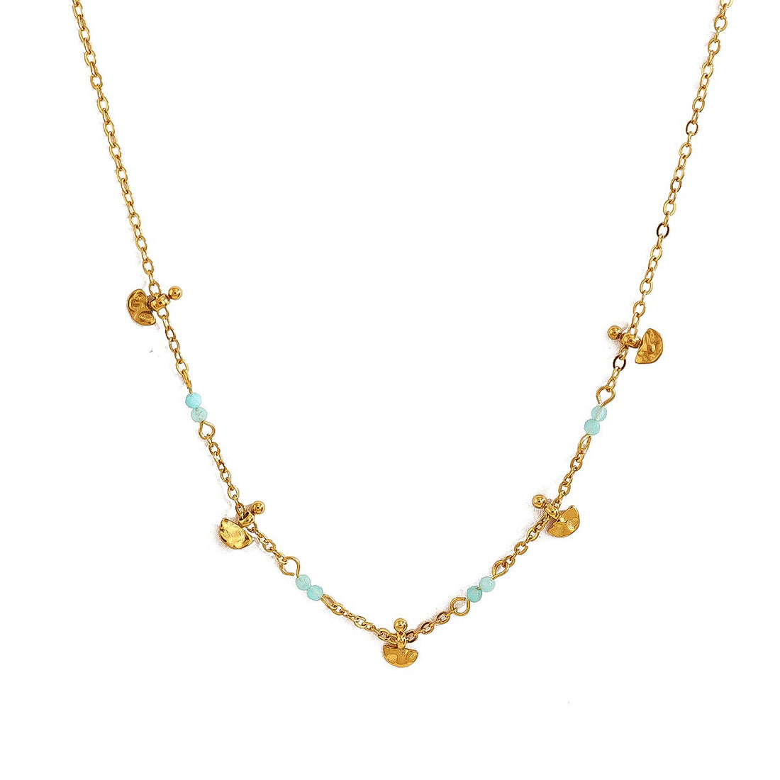 Petite Flower and Crystal Drop Necklace