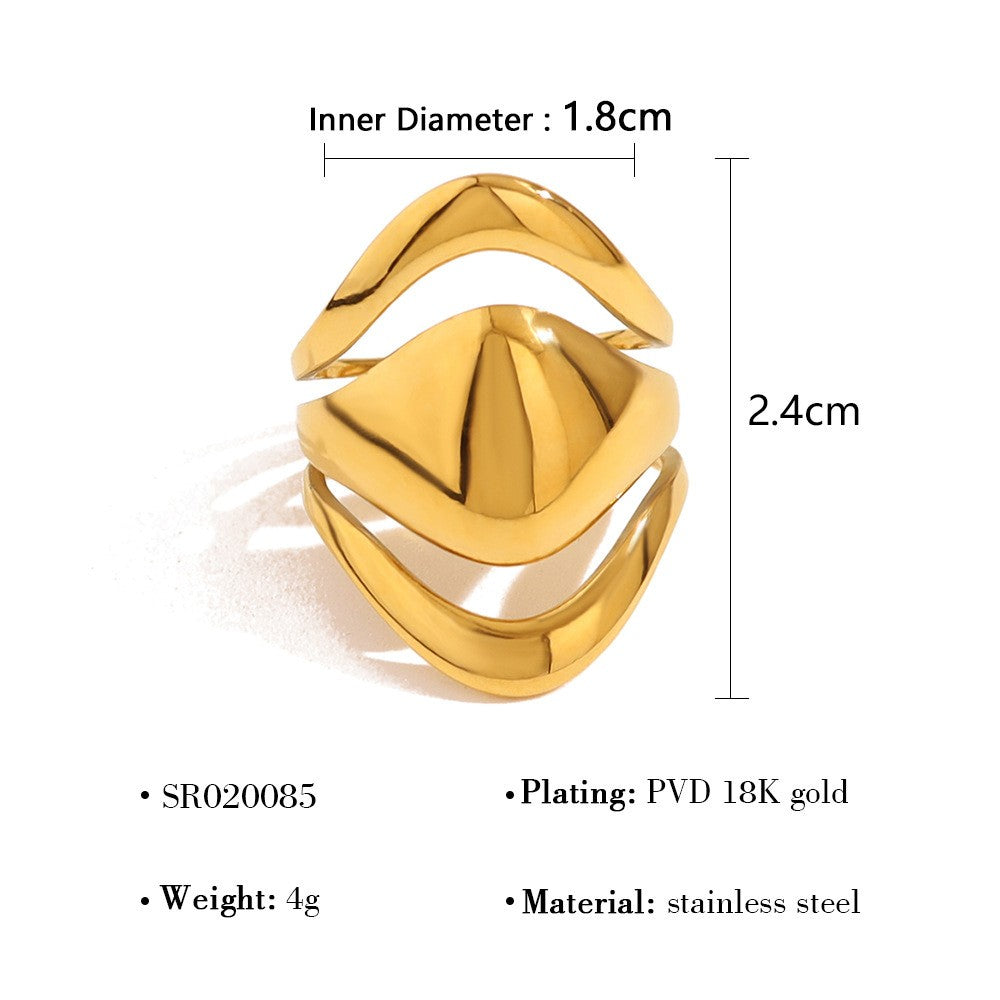 Golden Maze Statement Ring-18mm