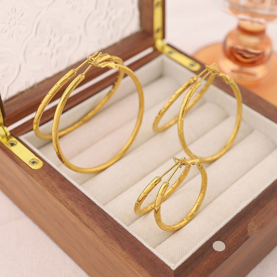 Oval Gold Hoop Earrings 4.5cm
