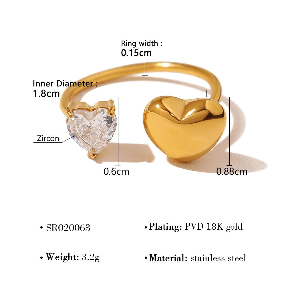 Double Heart Twist Ring-17mm