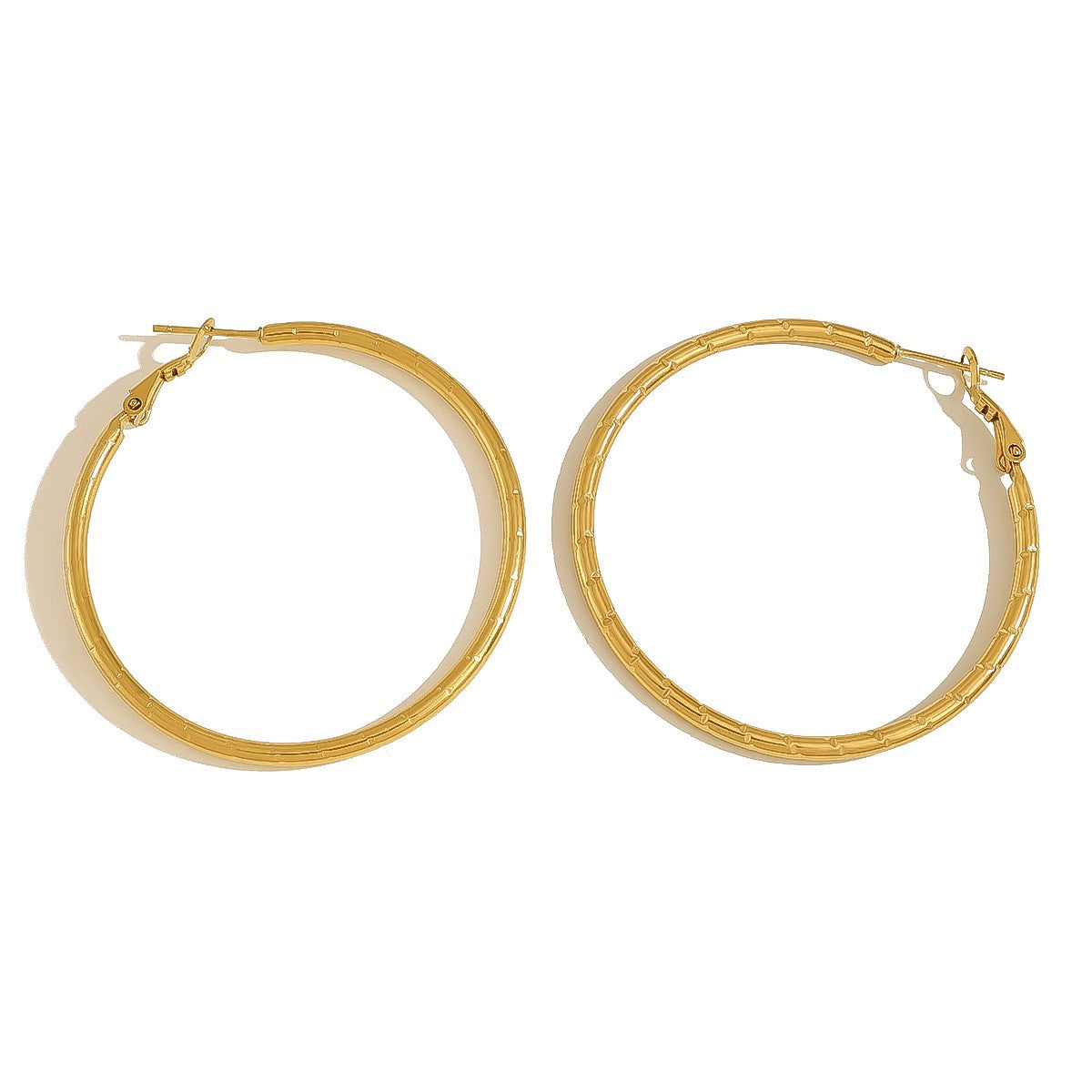 Braided Gold Hoop Earrings 2.5cm