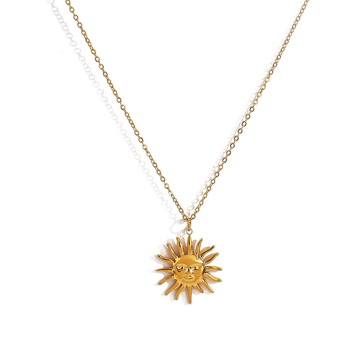 Sunburst Pendant Layered Necklace