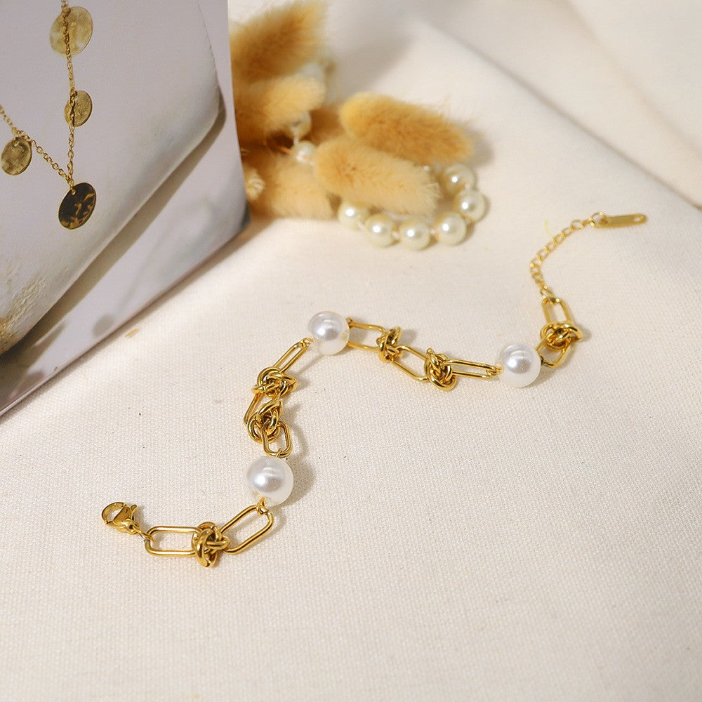 Crystal Link Gold Bracelet