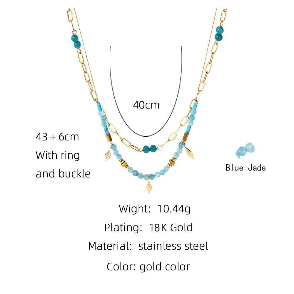 Turquoise Charm Layered Necklace