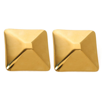 Gold Pyramid Stud Earrings