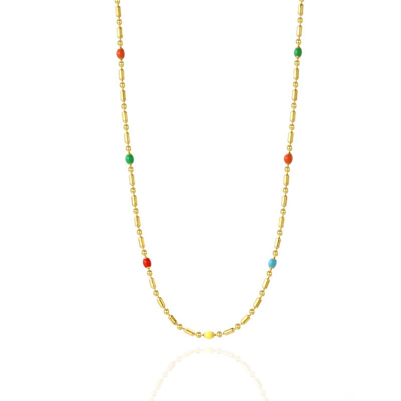 Color Bead Accent Necklace