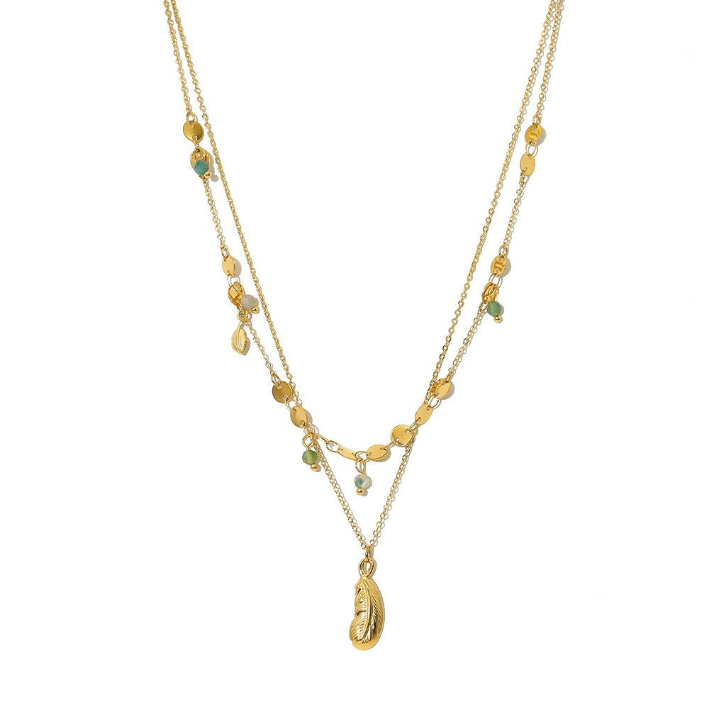 Layered Pendant Drop Necklace