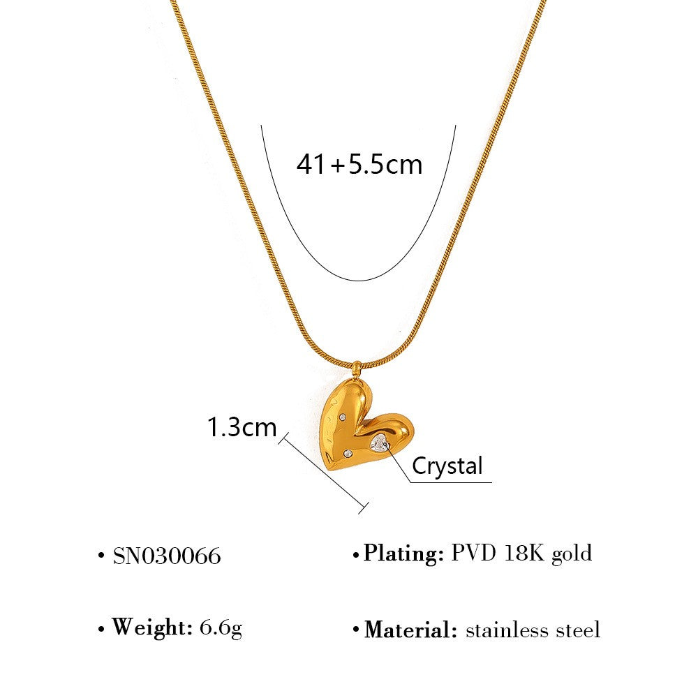 Crystal Heart Outline Necklace