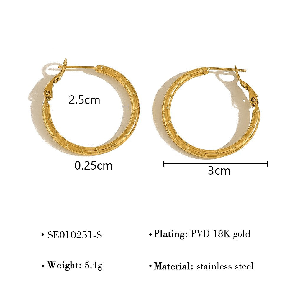 Braided Gold Hoop Earrings 2.5cm