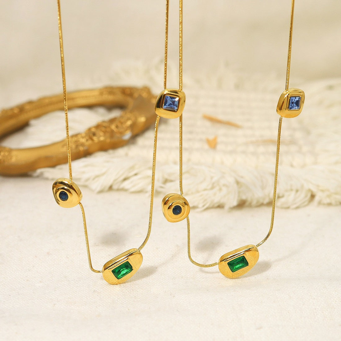 Trio Stone Accent Necklace
