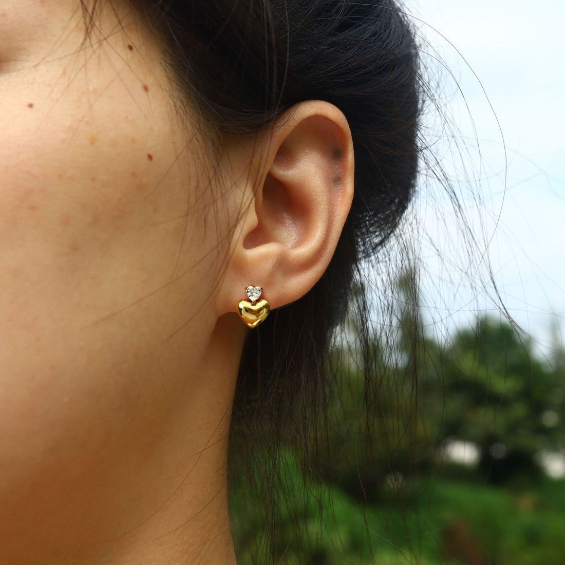Mini Crystal Heart Studs