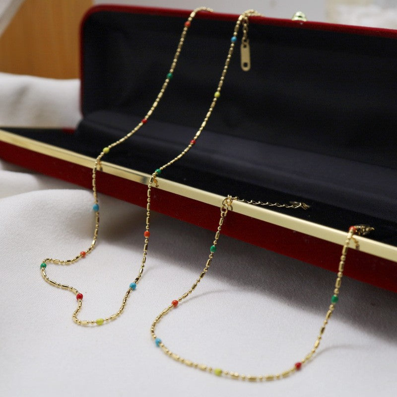 Color Bead Accent Necklace