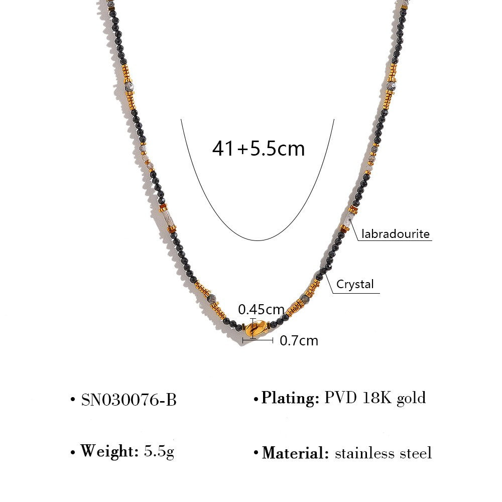 Black & Gold Beaded Necklace