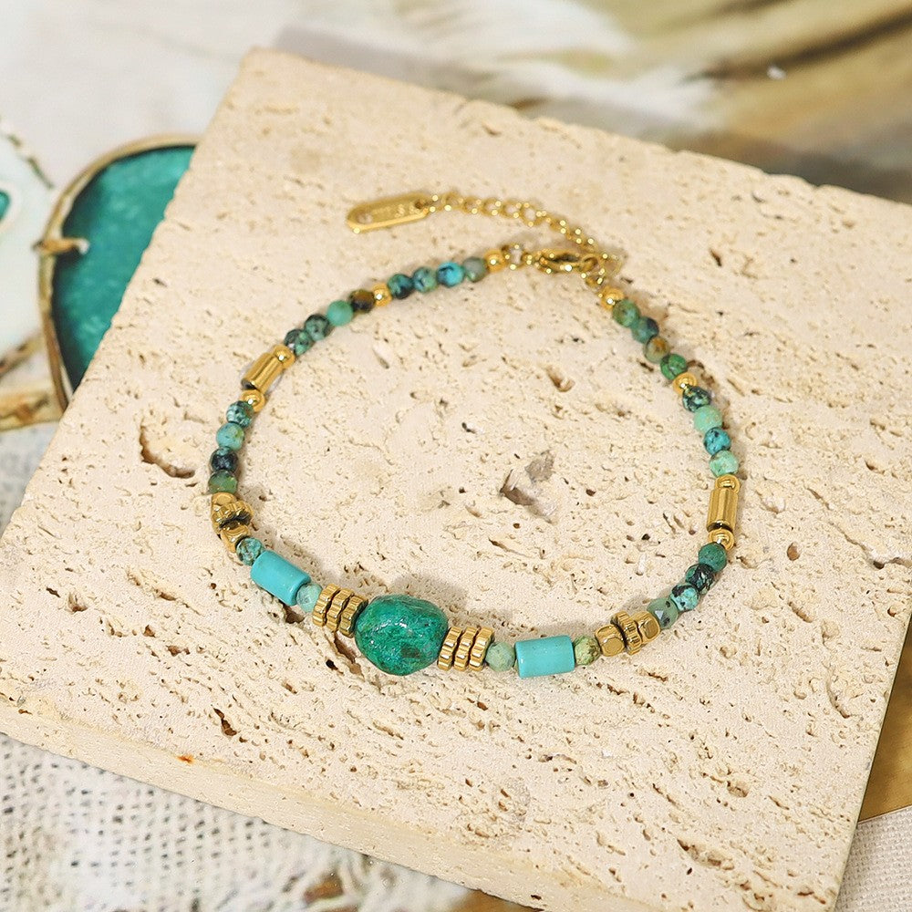 Striped Beaded Gem Bracelet