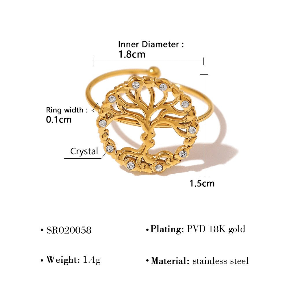 Golden Vine Adjustable Ring-18mm