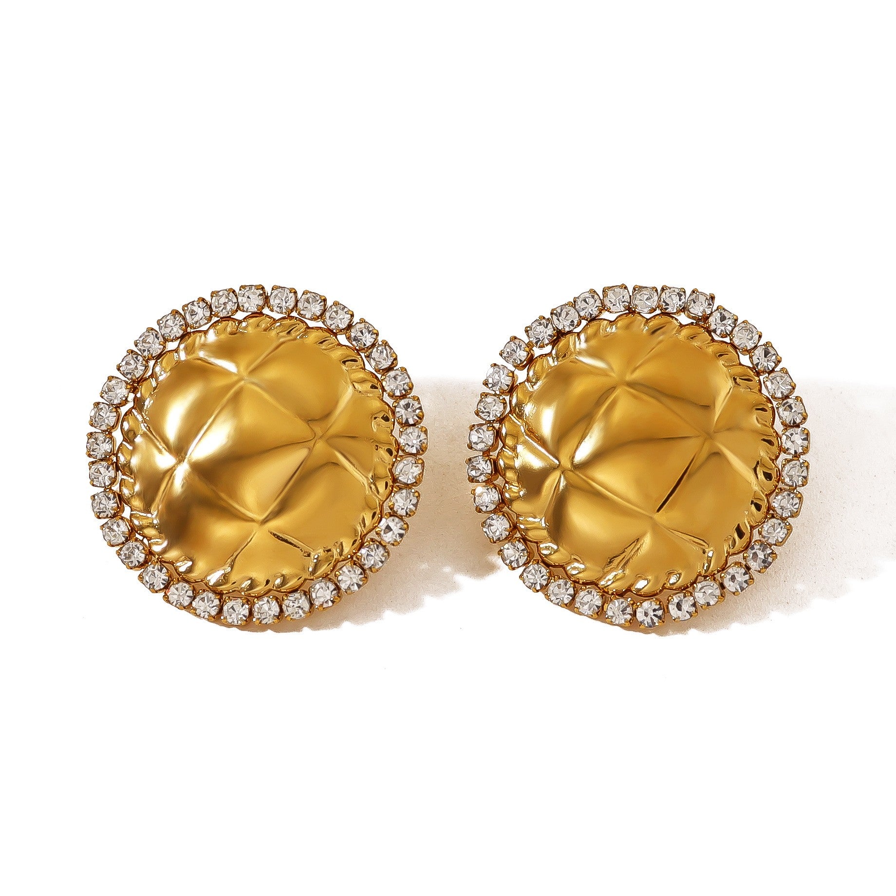 Crystal Halo Dome Earrings